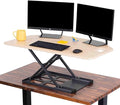 X-Elite Pro 40" Corner Standing Desk Converter with Pneumatic Lift | Adjustable Sit to Stand Riser, L-Shaped Desks & Cubicles | Fully Assembled Computer Workstation (American Maple)
