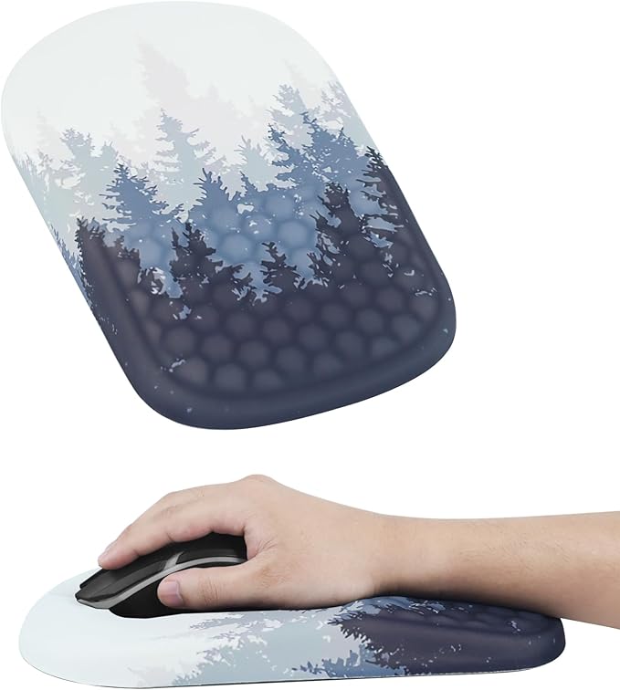 Ergonomic Mouse Pad with Wrist Support, Comfortable Memory Foam Mousepad with Massage Design and Non-Slip PU Base, Wrist Rest Mouse Pad for Office and Home, 12x8 Inch