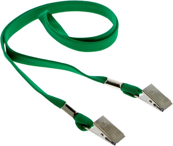 Bulk 100 Pack - Face Mask Lanyards - Premium Neck Straps for Tickets, Badge Holders - Twist Free 2 Hook Design (1 on Each End) for Special Event Badges, Credentials and Ticket Holders (Green)