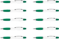 DISCOUNT PROMOS 10 Plastic Highlighter Pens Pack - Rubber Grip, Black Ink - Green