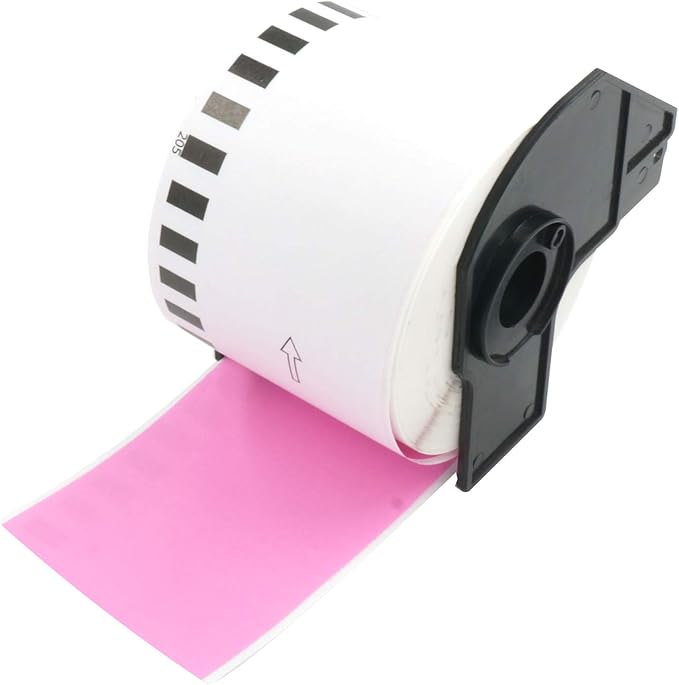 BETCKEY - Continuous Length Labels Replacement for Brother DK-2205 (2.4 in x 100 ft), Compatible with Brother QL Label Printers [1 Rolls/Continuous Labels, Pink]