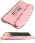 Ergonomic Wave Wrist Rest with Keyboard Stand, Cushioned Palm Rest, Comfortable Integrated Memory Foam for Natural Typing and Relieve Wrist Pain, Pink Serenity