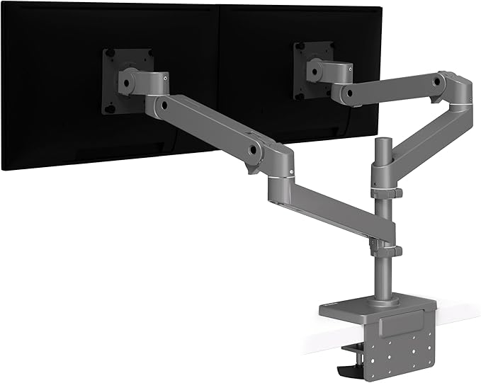 Ergotron – Upgraded LX Pro Premium Vertical Stacking Dual Monitor Arm, VESA Desk Mount – for 2 Monitors Up to 24 Inches, 4 to 22 lbs Each – Dark Grey