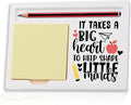 It Takes A Big Heart to Help Shape Little Minds, End of The Year Teacher Sticky Note Holder Gift, Back to School, Teacher Appreciation Week Quote Self-Stick Note Pad Holders ZBA10