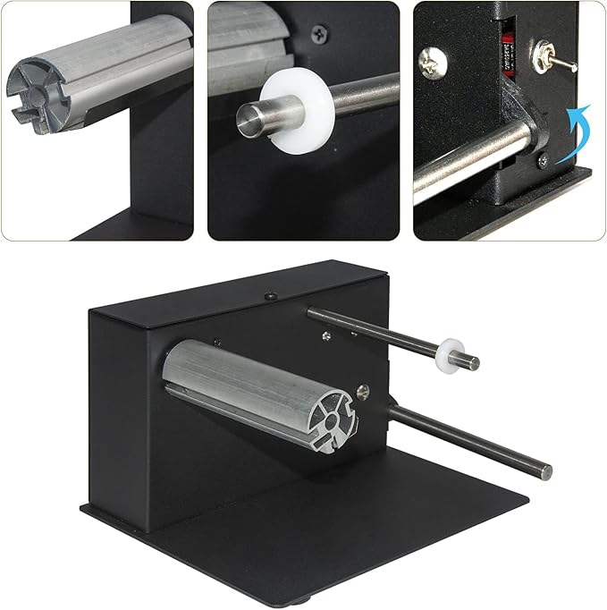 AIWFL Automatic Label Rewinder Rewinding Machine Speed 1-8 inch/s Automatic Label Rewinder Two-Way Rewinding 180mm Label Roller Machine Synchronize with Printer (R3)