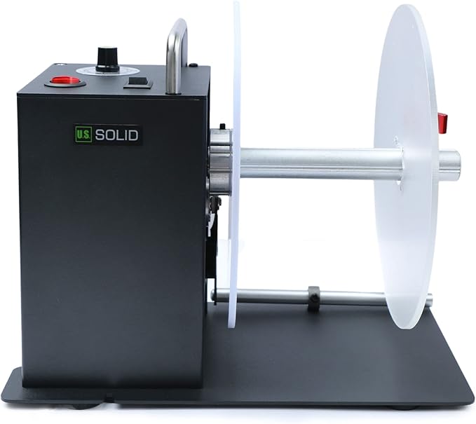 U.S. Solid Automatic Label Rewinder Machine, 1"/1.5"/3" Core Holder, Max Label Width 4.72", Bidirectional Rewinding