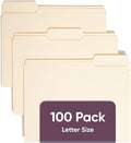 Smead File Folders Letter Sized, 1/3-Cut Tab, Assorted Positions, Letter Size Manila Folders, 100 Per Box (10381)