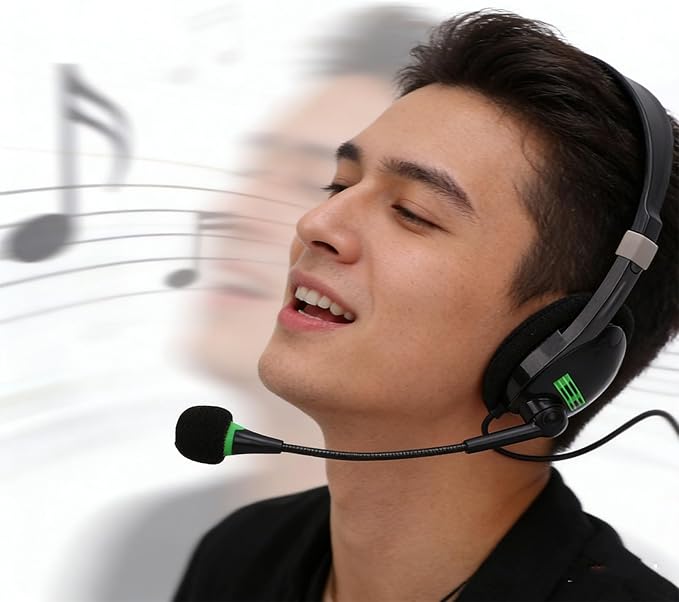 Jectse USB Headset with Microphone, Noise Canceling in Line Control HD Stereo Wired Headset for PC Computer Laptop Call Center Office