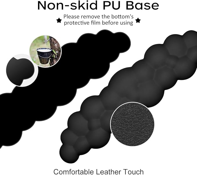 JIKIOU Upgrade Leather Cloud Keyboard Wrist Rest, Cloud Wrist Rest with Non-Slip PU Base, Comfortable Memory Foam Wrist Rest for Computer Laptop Mac Gaming Office and Pain Relief Christmas Wish Gift