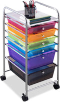 Happygrill 6-Drawer Organizer Cart Tools, Mobile Utility Storage Cart with Removable Drawers & Lockable Wheels, Rolling Storage Cart with Wheels for Home Office