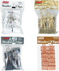 JAM PAPER Colorful Binder Clips Assortment - Large - 1 1/2 Inch (41 mm) - Assorted Business Colors - 48 Binderclips/Pack