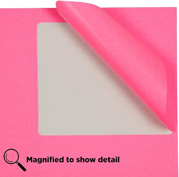 JAM PAPER Shipping Address Labels - Large - 3 1/3 x 4 - Pink - 120/Pack