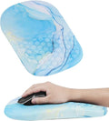 Ergonomic Mouse Pad with Wrist Rest Support, Non-Slip Mouse Pads, Suitable for Home or Office use (Blue)