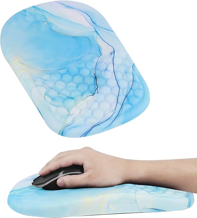 Ergonomic Mouse Pad with Wrist Rest Support, Non-Slip Mouse Pads, Suitable for Home or Office use (Blue)