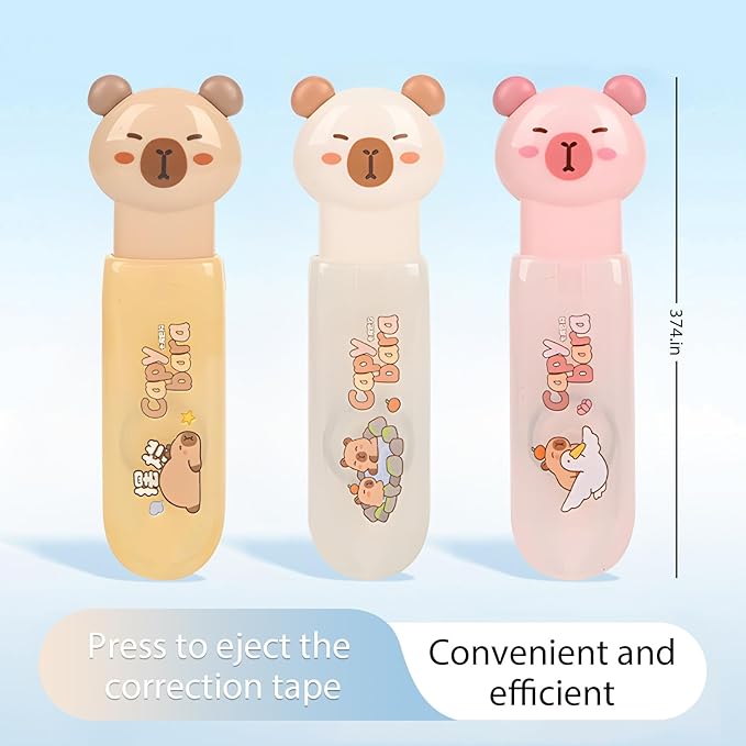JUDENMEY Retractable White Correction Tape,Cute Cat Paw Correction Tape Pens, Mini Aesthetic Pen Shaped White Applicator with Easy to Use Out Tape for Back to School Office Supplies