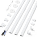 Cord Covers for Wires on Wall Extra-Long, 13.12ft TV Cord Hider Kit, Paintable Cable Management Concealer, White Cord Raceway Channel, 4 x L39in x W0.95in x H0.55in