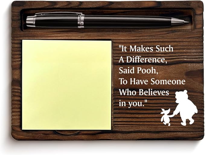 Inspirational Gifts Pooh Bear Sticky Note Holder Encouragement Gifts Friendship Gifts for Best Friends Besties Sister Coworkers Birthday Christmas