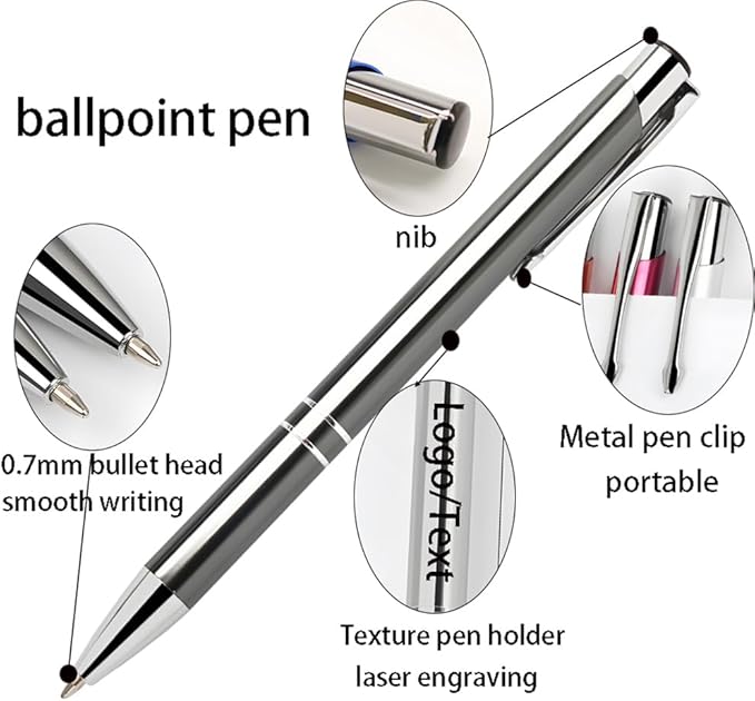 Yucold Customized ballpoint pens in bulk, personalized ballpoint pens with free engraving, for use in companies, enterprises, graduation anniversaries (Multicolor,26)