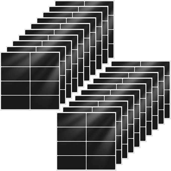 FINDAT Color Coding Stickers Rectangle 1.57×0.75 Inch Vinyl Black Sticker Removable Waterproof Writable File Folder Moving Labels for Boxes Home Office Marking 160 PCS