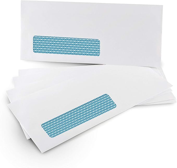 Aimoh 1000#10 Single Left Window SELF Seal Security Envelopes - Super Strong Quick-Seal Self Sealing Closure, Security Tinted, Size 4-1/8 x 9-1/2 Inches, 24 LB - 1000 Count (35210)