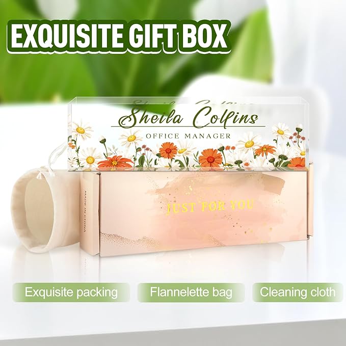 Personalized Custom Name Plate for Desk and Office, Acrylic Employee Appreciation Gift, Funny Office Decor by Daisy