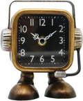 YOUKI Retro Steampunk Style Robot Table Clock,Industrial Style Desk and Shelf Clocks,Decorative Battery Operated,Silent Non-Ticking Clock for Office, Living Room or Bedroom
