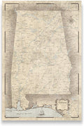 Conquest Maps Push Pin Alabama Map Board - With Push Pins to Mark Alabama Travels - Handmade in Ohio, USA - Design: Rustic Vintage