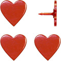Big Red Heart Push Pins - Large Red Metal Heart Map Pins - for Cork Board, Maps, or Lapel Pin Use - Designed in USA - Set of 4
