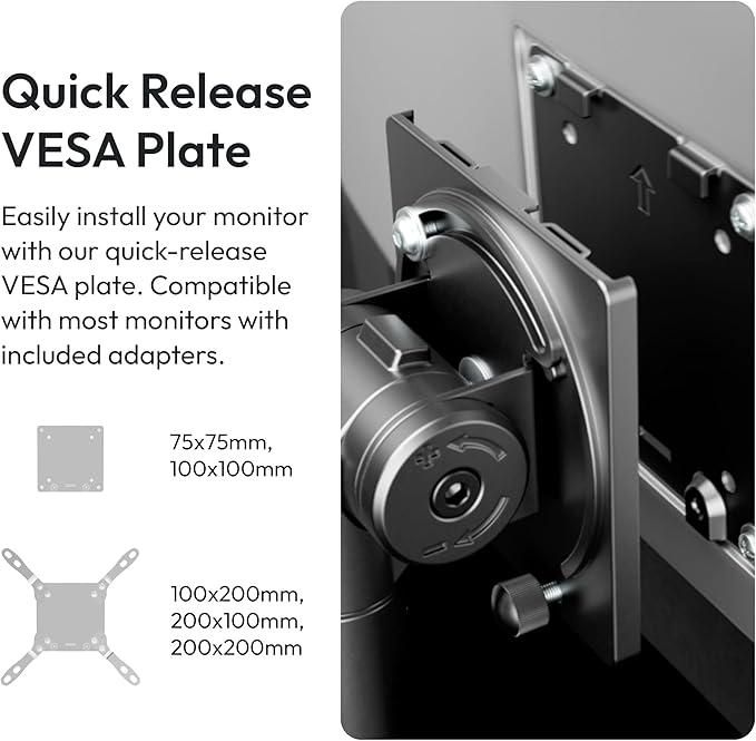 Pixio PS2S Titan White Ultrawide Mega Heavy-Duty Premium Single Monitor Arm Stand fits up to 57 inch Monitors Holds up to 59.4lbs VESA Compatible Integrated Cable Management