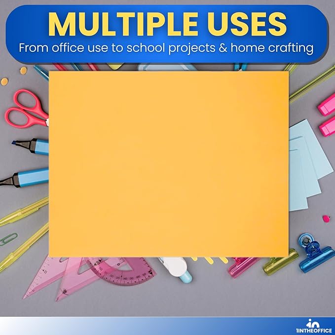 1InTheOffice Colored Copy Paper 8.5x11, Yellow Colored Copy Paper, Printer Paper, 20lb Density, Letter Size, 500 Sheets