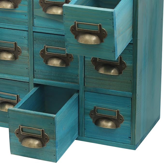Vintage 12-Drawer Storage Cabinet – Multipurpose Desktop Organizer for Office, Craft & Home