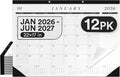 2026 Desk Calendar Large 22x17 Runs Until June 2027 Work Calendar with To-do List & Notes Yearly Preview 18 Months With Plastic Cover Desk Calendar 2025-2026 Large 22x17 Black White With Protective Cover Bulk Planner for Home School Office Pad Calendar...