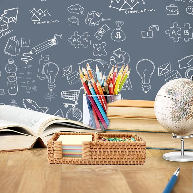 3 x 3 Inch Sticky Note Holder,Rattan Post It Note Dispenser,2 Slot Sticky Note Dispenser,Wicker Post It Holder for Home Office Desk Decor,Honey Brown