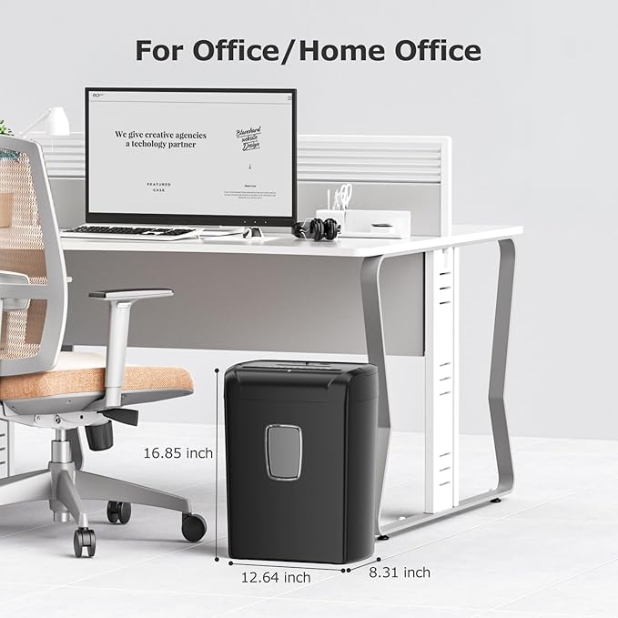 Bonsaii 14-Sheet Paper Shredder for Home Office Use, 10-Minute Cross Cut Shredder with 5.5 Gallons Bin, P-4 High Security Heavy Duty Office Shredder Shred CD/Credit Card