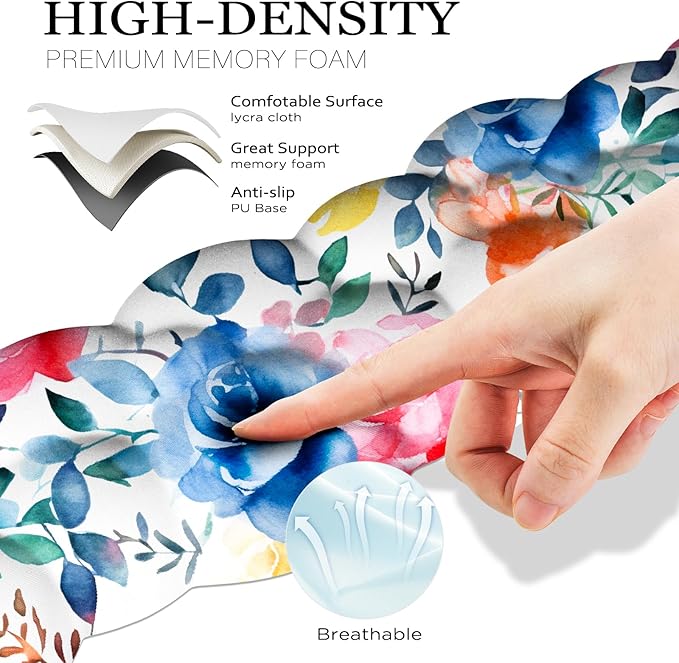 JIKIOU Cloud Wrist Rest Keyboard, Cloud Keyboard Wrist Pad Set with Comfortable Cloth, Cute Arm Rest for Palm Support, PC/Gaming Desk Accessories/Office Setup/Computer Hand Cushion Multicolored Rose