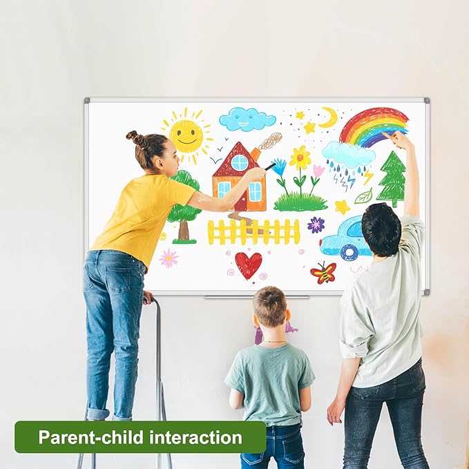 Lockways Dry Erase Board 96 x 48 Inch, Large Magnetic 4 x 8 White Board Wall Mounted, Aluminium Frame Whiteboard with Marker Tray for Office Home & School