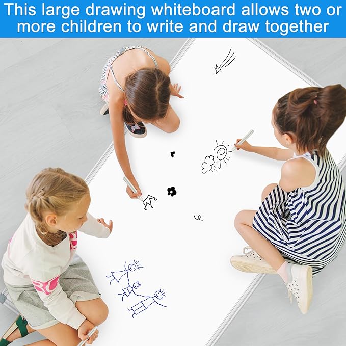 White Board Dry Erase Whiteboard for Wall 60" x 40" Aluminum Presentation Magnetic Whiteboards with Long Pen Tray, 12 Magnets, 3 Markers & 1 Eraser