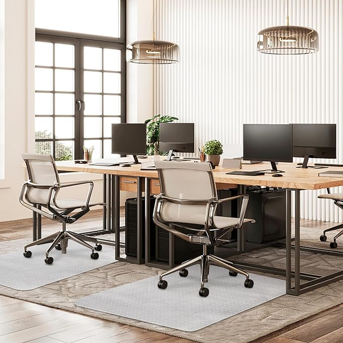 SHAREWIN Chair Mat for Carpeted Floor,48''×36'' PVC Carpet Protector for Low Pile Carpets Heavy Duty Effective Grip Anti-Slip,Won't Crack,Easy to Clean for Office and Home