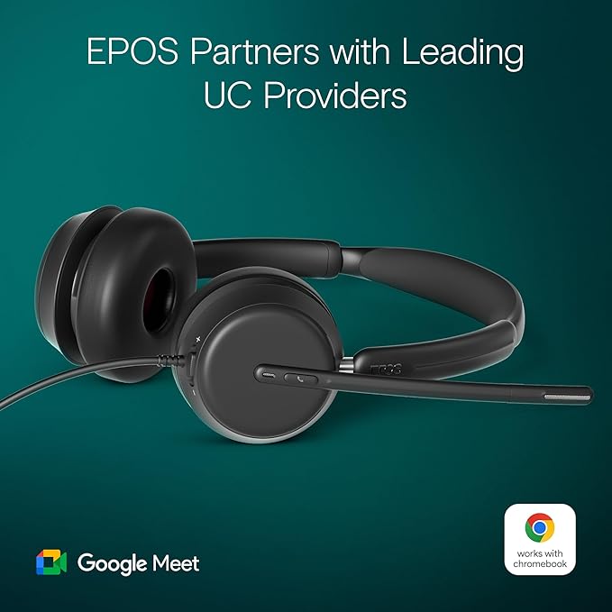 EPOS IMPACT 860 Dual-Sided Wired USB C and USB A Headset for PC with Noise-Canceling Mic, Super Wideband Audio, High-Performance Sound, Comfortable Fit for Business Calls & Office Use, Multi Compatibl