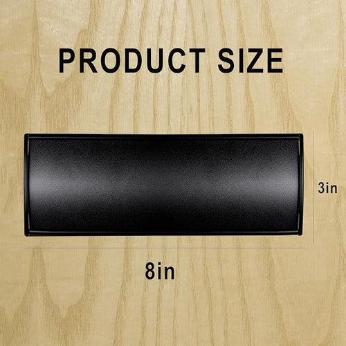 5Pcs Office Name Plates Holder for Doors, 3” X 8” Curved Wall Mount Door Sign Holder, Black Aluminum Sign Holder for Office Wall with Plastic Film and Adhesive Tape