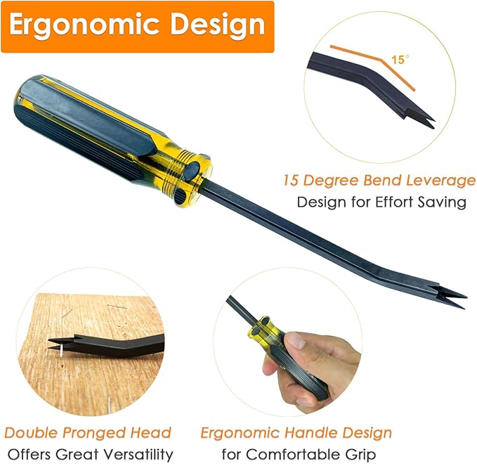 VERCCA Upholstery Staple Remover - Staple Puller, Upholstery Tools Tack Lifter with Double Prongs Staple Remover Tool for Removing Staples, Nails or Tacks for Furniture Carpet Floor Carton