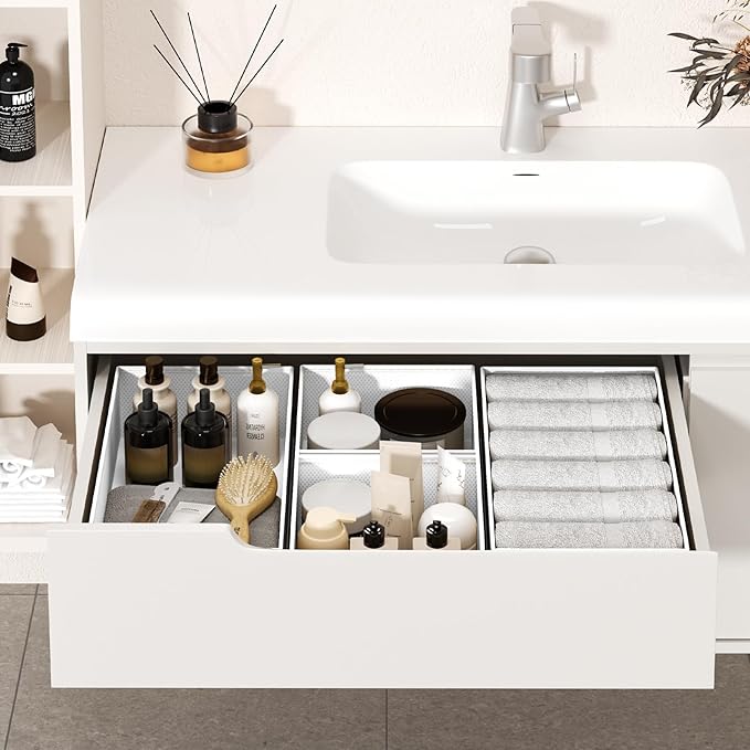 DIMJ Drawer Organizer Clothes Storage - 24 Pack Baby Dresser Organizer for Nursery, Small Fabric Closet Drawer Organizer Bins for Underwears Socks, Foldable Storage Dividers Organization for Bedroom