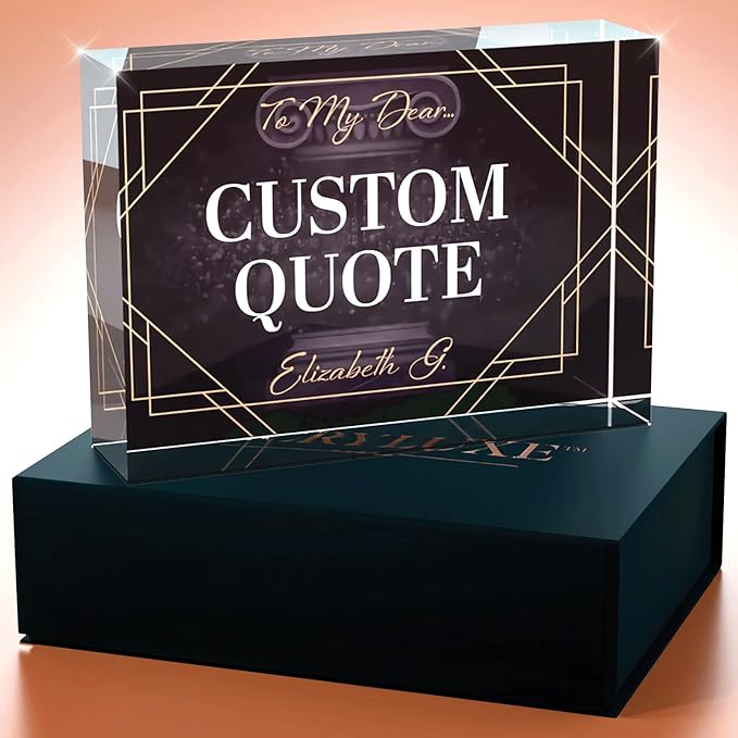 Custom Acrylic Sign Personalized, Custom Desk Name Plate, 18 Styles, (5"x7"), With Gift Box, USA Made by Acryluxe. (Fantasy)