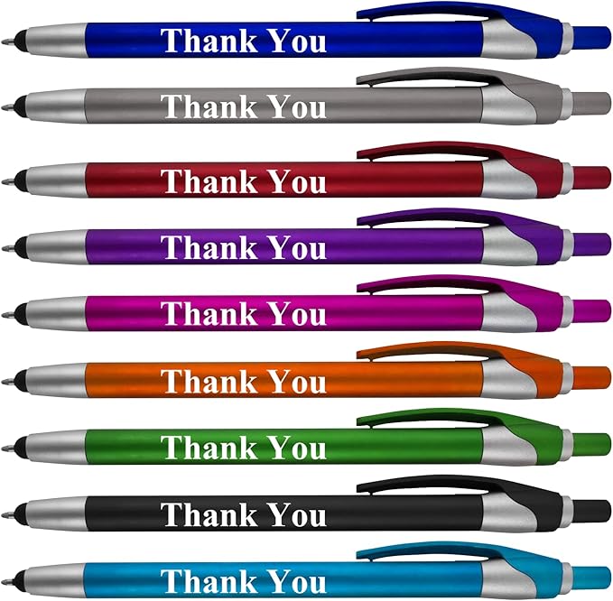 Personalized Pens in BLUE INK With your Custom Logo or Text Pens-Pack of 450- for Marketing, Parties, and Events, 2 in 1 Capacitive Stylus & Ballpoint Pen Compatible With Touchscreen Devices, Gold