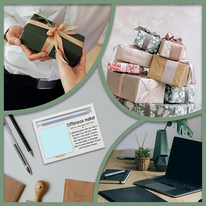 Difference Maker Office Decor Sticky Note Holder Decorative, Difference Maker Thank You Appreciation Gifts for Women Men Self-Stick Note Pad Holders W2B39
