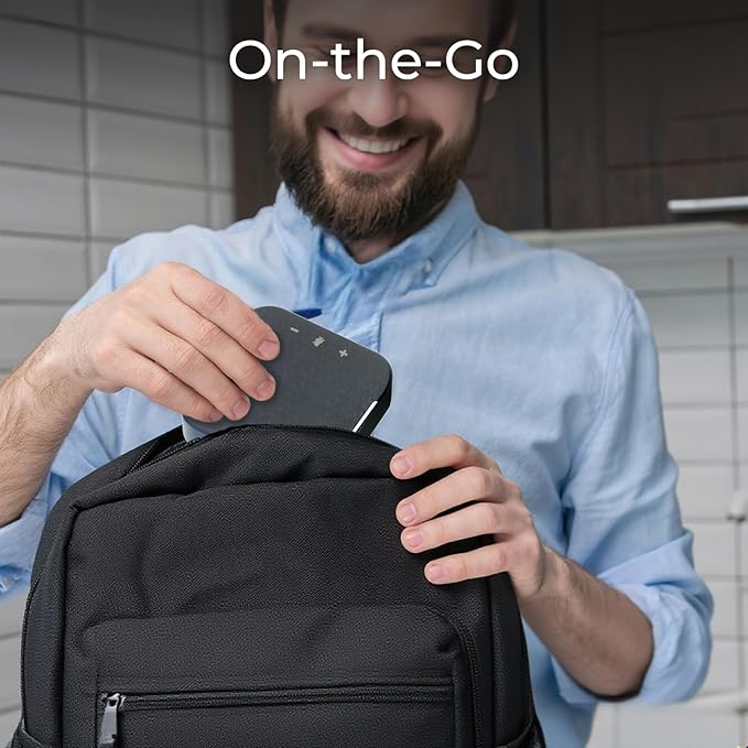 COOLPO Conference Speaker and Microphone, Protable USB C & Bluetooth Speakerphone for Computer, Laptop Speakers with mic, 360° Voice Pickup, AI Noise Reduction, 24H Call Time, Online Meetings