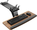 EUREKA ERGONOMIC Keyboard Tray Height Adjustable, Swivel Tilt Computer Keyboard Drawer Under Desk, 25x9.13'' Sliding Keyboard & Mouse Platform with Mouse Pad for Typing, Walnut