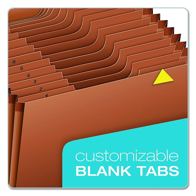 Pendaflex R217DHD Heavy-Duty Expanding Open Top File, 31 Pockets, 1/3 Tab, Letter, Brown (Pack of 5)