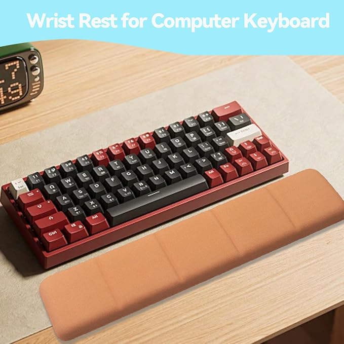 Ergonomic Keyboard Wrist Rest - Keyboard Wrist Cushion with Non-Slip Base, Brown Cute Wrist Rest Support for Keyboard, Laptop, Mac, Typing