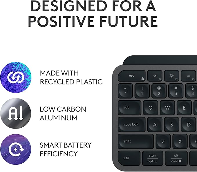 Logitech MX Keys S Combo - Performance Wireless Keyboard and Mouse with Palm Rest, Customizable Illumination, Fast Scrolling, Bluetooth, USB C, for Windows, Linux, Chrome, Mac